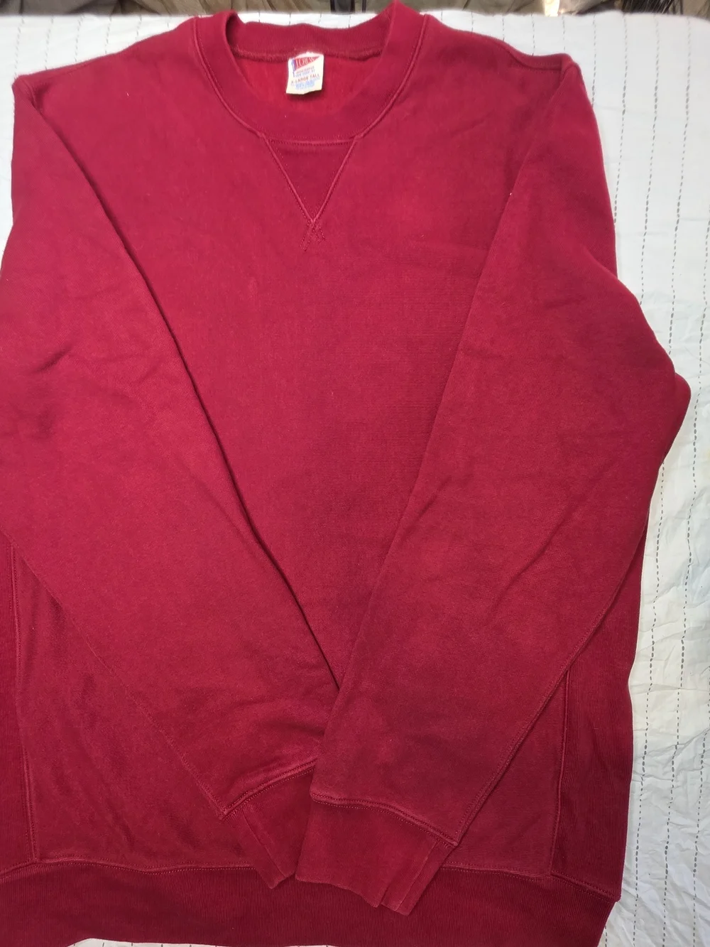 J. Crew Heritage Cotton Crewneck Sweatshirt Maroon Red - XL Tall - BJ448